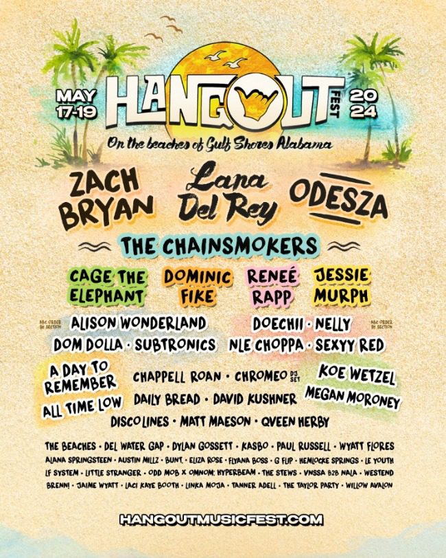 Hangout Festival Announces Lineup for 2024 Edition Featuring ODESZA, the Chainsmokers, Alison Wonderland, Dom Dolla and More