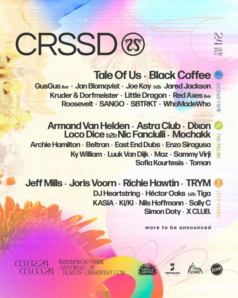 CRSSD Announces Spring 2024 Lineup Featuring Tale of Us, Black Coffee, Armand van Helden, Joris Voorn and More